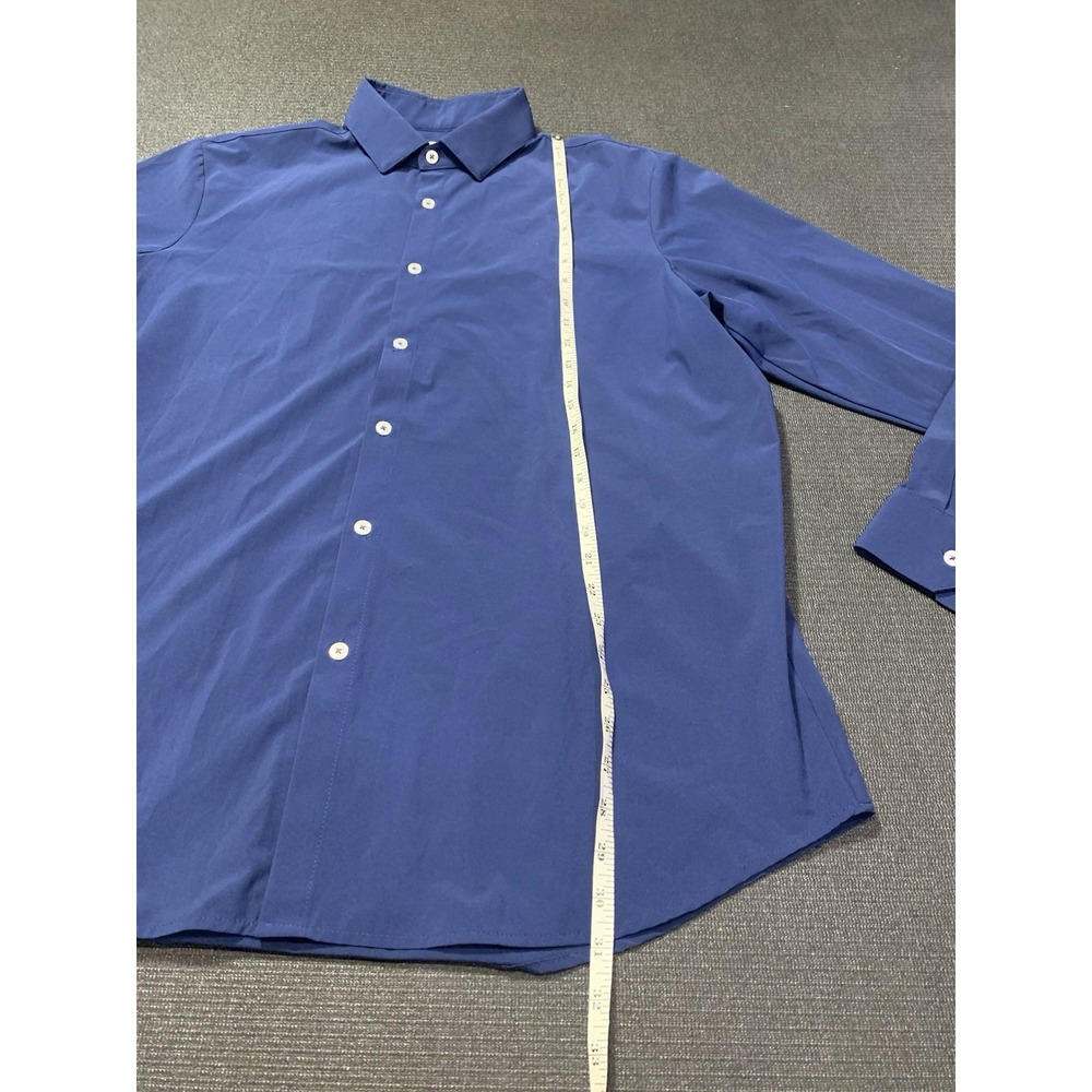 Mizzen + Main Standard‎ Fit Long Sleeve Button Down Shirt Navy Size XL - Picture 3 of 4